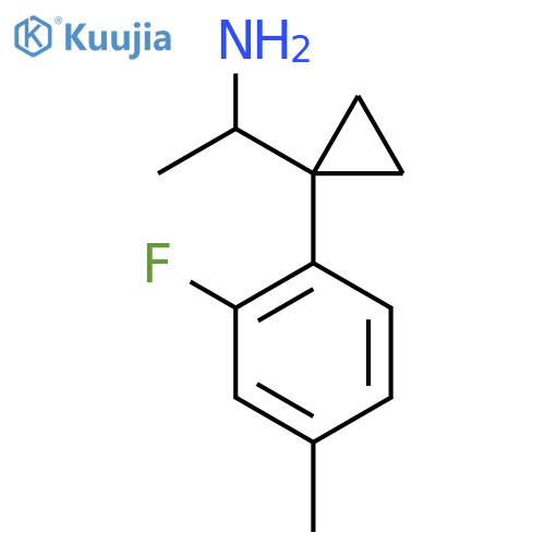1-1-(2-fluoro-4-methylphenyl)cyclopropylethan-1-amine structure