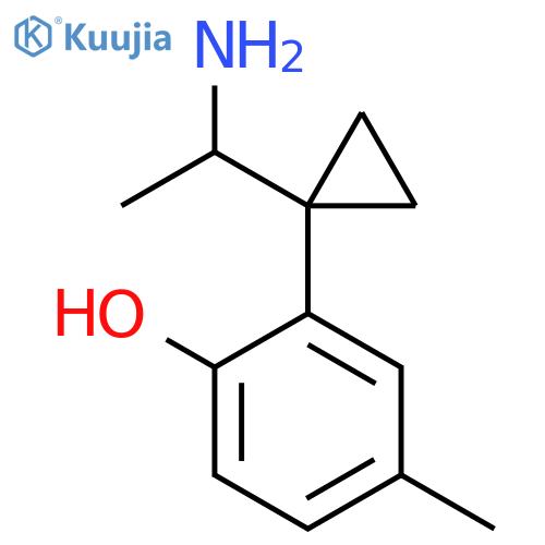 2-1-(1-aminoethyl)cyclopropyl-4-methylphenol structure