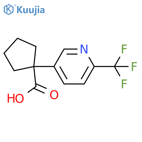 1-6-(trifluoromethyl)pyridin-3-ylcyclopentane-1-carboxylic acid structure