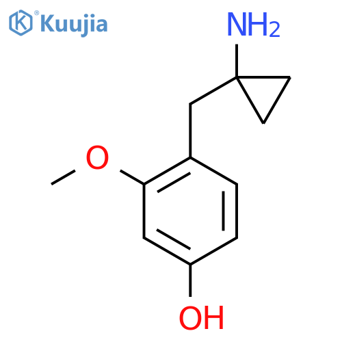 4-(1-aminocyclopropyl)methyl-3-methoxyphenol structure