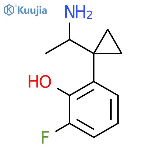 2-1-(1-aminoethyl)cyclopropyl-6-fluorophenol structure