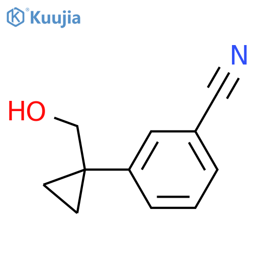 3-1-(hydroxymethyl)cyclopropylbenzonitrile structure