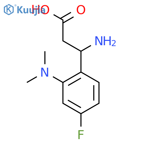 3-amino-3-2-(dimethylamino)-4-fluorophenylpropanoic acid structure