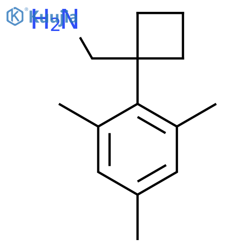 1-(2,4,6-trimethylphenyl)cyclobutylmethanamine structure
