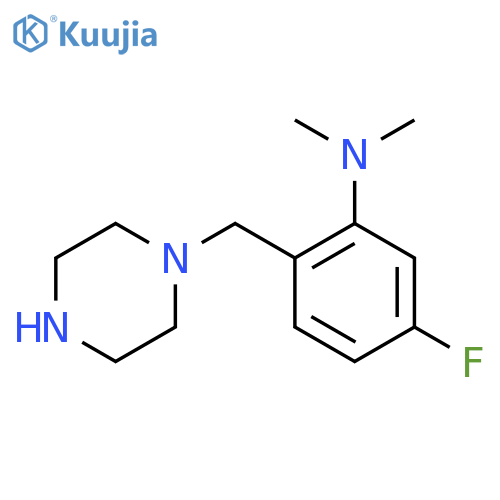 5-fluoro-N,N-dimethyl-2-(piperazin-1-yl)methylaniline structure