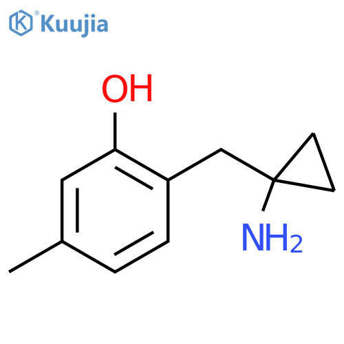 2-(1-aminocyclopropyl)methyl-5-methylphenol structure