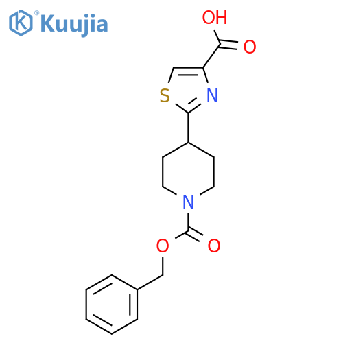 2-(1-Phenylmethoxycarbonylpiperidin-4-yl)-1,3-thiazole-4-carboxylic acid structure