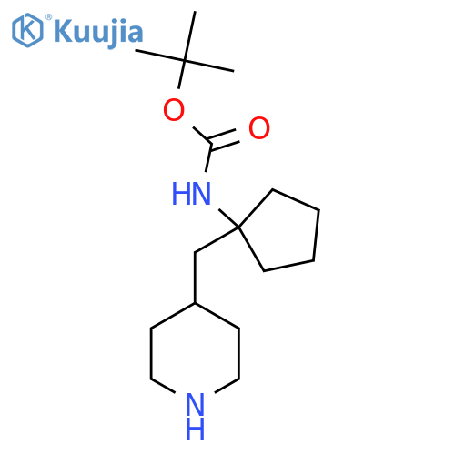 tert-butyl N-{1-(piperidin-4-yl)methylcyclopentyl}carbamate structure