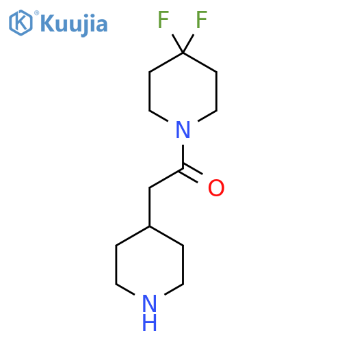 1-(4,4-Difluoropiperidin-1-yl)-2-(piperidin-4-yl)ethan-1-one structure