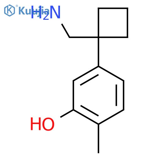 5-1-(aminomethyl)cyclobutyl-2-methylphenol structure