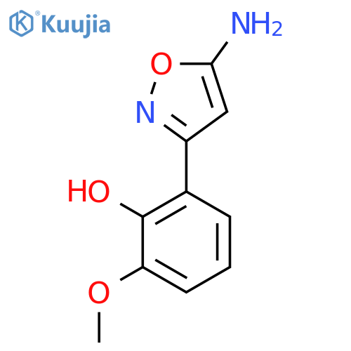 2-(5-amino-1,2-oxazol-3-yl)-6-methoxyphenol structure