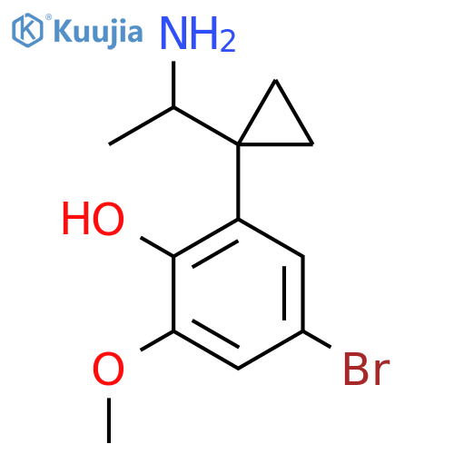 2-1-(1-aminoethyl)cyclopropyl-4-bromo-6-methoxyphenol structure