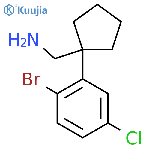 1-(2-bromo-5-chlorophenyl)cyclopentylmethanamine structure