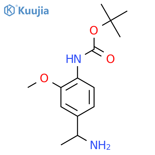 tert-butyl N-4-(1-aminoethyl)-2-methoxyphenylcarbamate structure