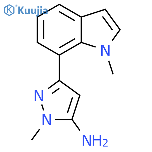 1-methyl-3-(1-methyl-1H-indol-7-yl)-1H-pyrazol-5-amine structure