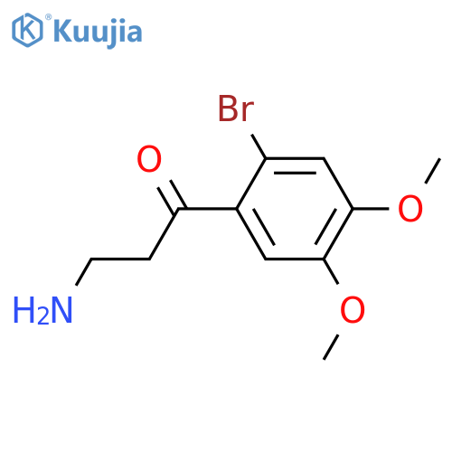 3-amino-1-(2-bromo-4,5-dimethoxyphenyl)propan-1-one structure
