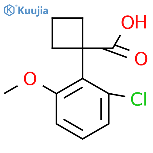 1-(2-chloro-6-methoxyphenyl)cyclobutane-1-carboxylic acid structure
