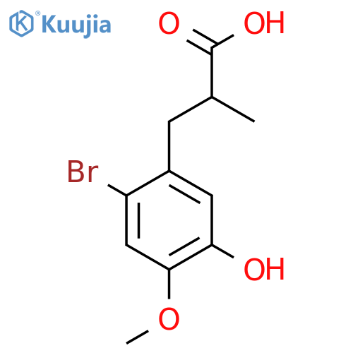 3-(2-bromo-5-hydroxy-4-methoxyphenyl)-2-methylpropanoic acid structure