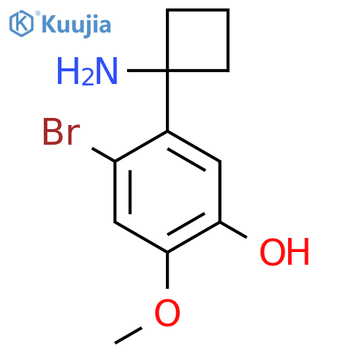 5-(1-aminocyclobutyl)-4-bromo-2-methoxyphenol structure