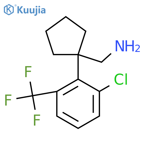 {1-2-chloro-6-(trifluoromethyl)phenylcyclopentyl}methanamine structure