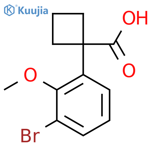 1-(3-bromo-2-methoxyphenyl)cyclobutane-1-carboxylic acid structure