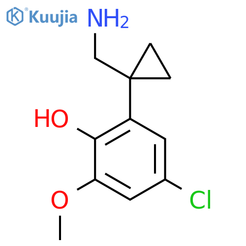 2-1-(aminomethyl)cyclopropyl-4-chloro-6-methoxyphenol structure