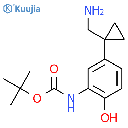 tert-butyl N-{5-1-(aminomethyl)cyclopropyl-2-hydroxyphenyl}carbamate structure