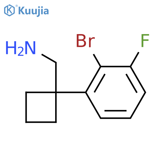 1-(2-bromo-3-fluorophenyl)cyclobutylmethanamine structure