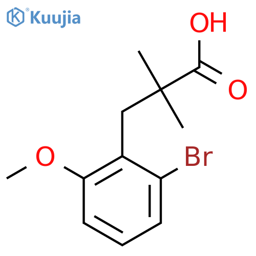3-(2-bromo-6-methoxyphenyl)-2,2-dimethylpropanoic acid structure