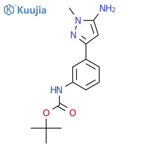 tert-butyl N-3-(5-amino-1-methyl-1H-pyrazol-3-yl)phenylcarbamate structure