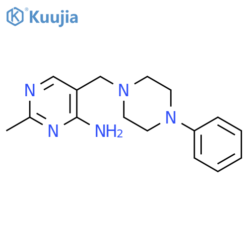 4-Pyrimidinamine, 2-methyl-5-[(4-phenyl-1-piperazinyl)methyl]- structure
