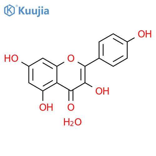 3,5,7-trihydroxy-2-(4-hydroxyphenyl)-4H-chromen-4-one hydrate structure