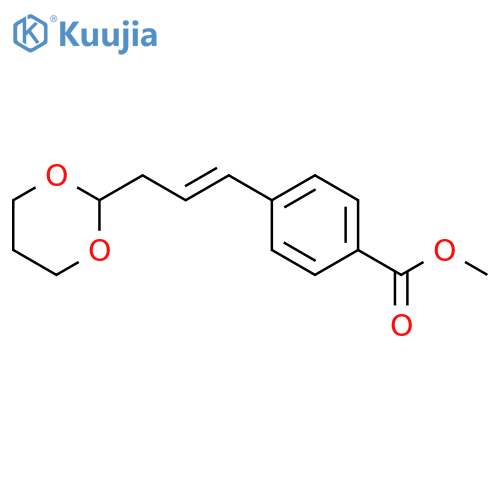 Benzoic acid, 4-[3-(1,3-dioxan-2-yl)-1-propenyl]-, methyl ester structure