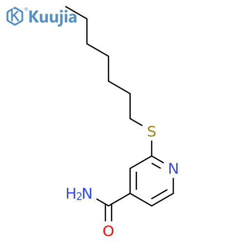 4-Pyridinecarboxamide, 2-(heptylthio)- structure