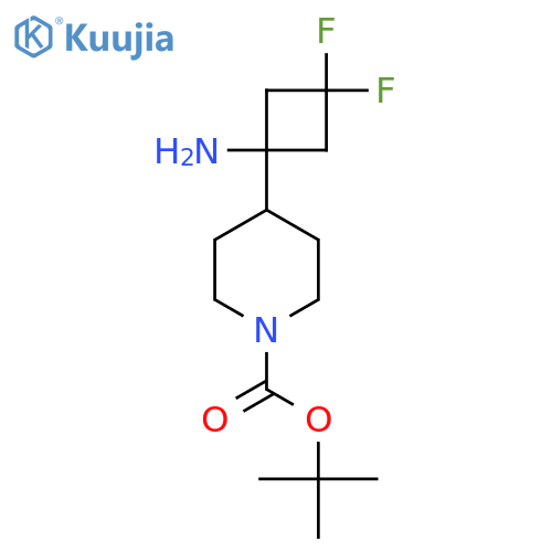 tert-butyl 4-(1-amino-3,3-difluorocyclobutyl)piperidine-1-carboxylate structure
