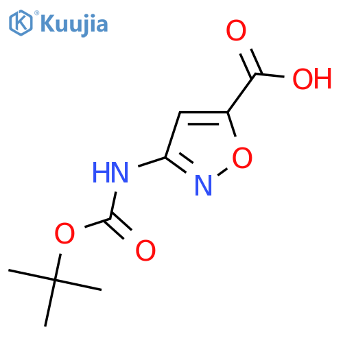 3-{(tert-butoxy)carbonylamino}-1,2-oxazole-5-carboxylic acid structure