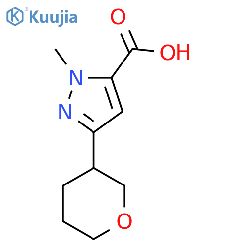 1-methyl-3-(oxan-3-yl)-1H-pyrazole-5-carboxylic acid structure