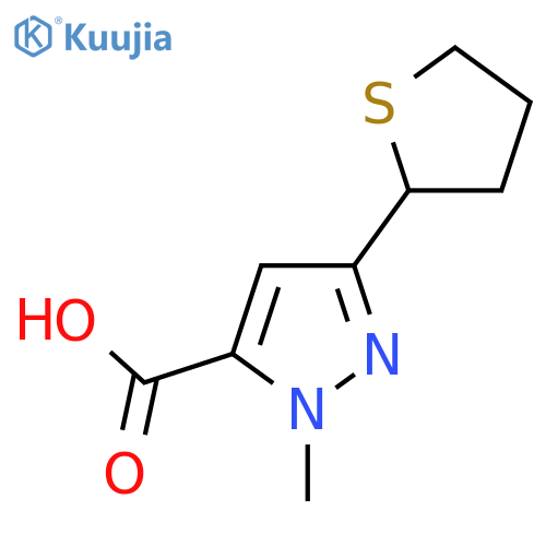 1-methyl-3-(thiolan-2-yl)-1H-pyrazole-5-carboxylic acid structure