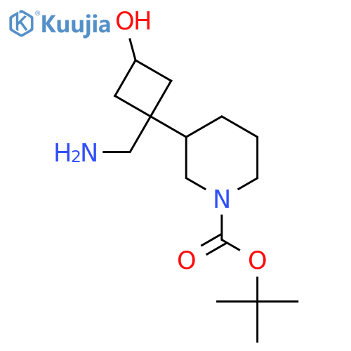 tert-butyl 3-1-(aminomethyl)-3-hydroxycyclobutylpiperidine-1-carboxylate structure