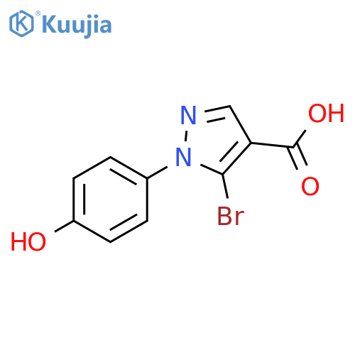 5-bromo-1-(4-hydroxyphenyl)-1H-pyrazole-4-carboxylic acid structure