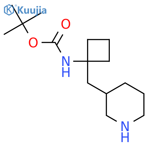 tert-butyl N-{1-(piperidin-3-yl)methylcyclobutyl}carbamate structure