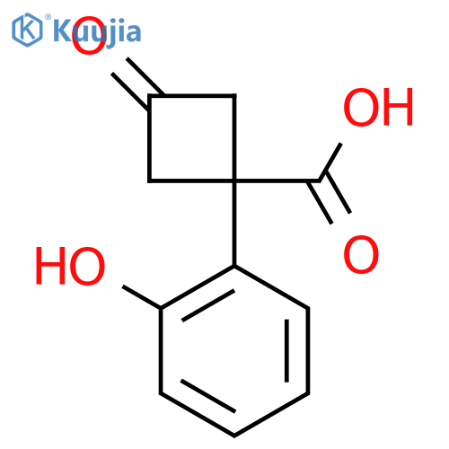 1-(2-hydroxyphenyl)-3-oxocyclobutane-1-carboxylic acid structure
