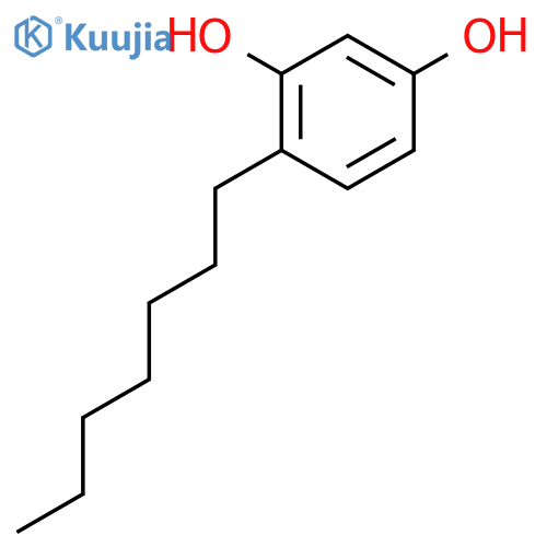 4-heptylbenzene-1,3-diol structure