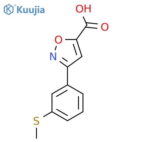 3-3-(methylsulfanyl)phenyl-1,2-oxazole-5-carboxylic acid structure