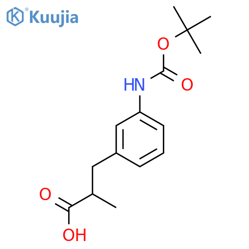 3-(3-{(tert-butoxy)carbonylamino}phenyl)-2-methylpropanoic acid structure