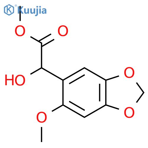 methyl 2-hydroxy-2-(6-methoxy-1,3-dioxaindan-5-yl)acetate structure