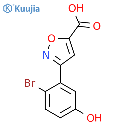 3-(2-bromo-5-hydroxyphenyl)-1,2-oxazole-5-carboxylic acid structure