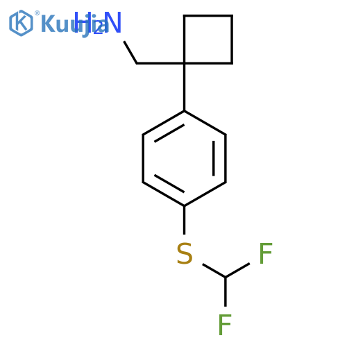 (1-{4-(difluoromethyl)sulfanylphenyl}cyclobutyl)methanamine structure
