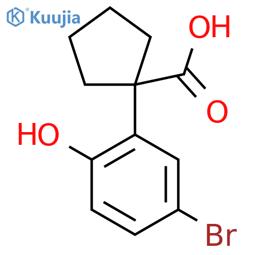1-(5-bromo-2-hydroxyphenyl)cyclopentane-1-carboxylic acid structure