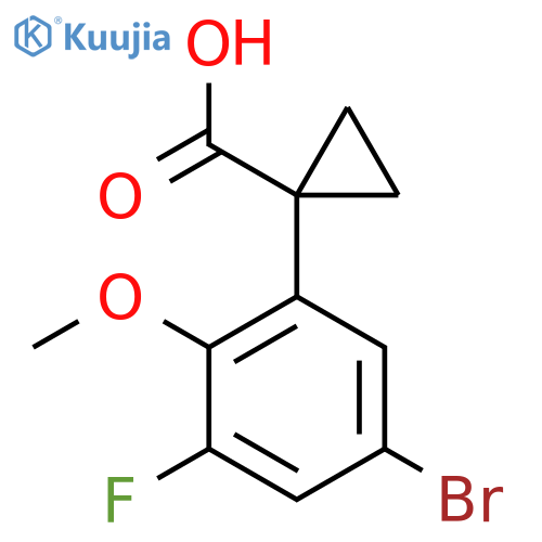 1-(5-bromo-3-fluoro-2-methoxyphenyl)cyclopropane-1-carboxylic acid structure